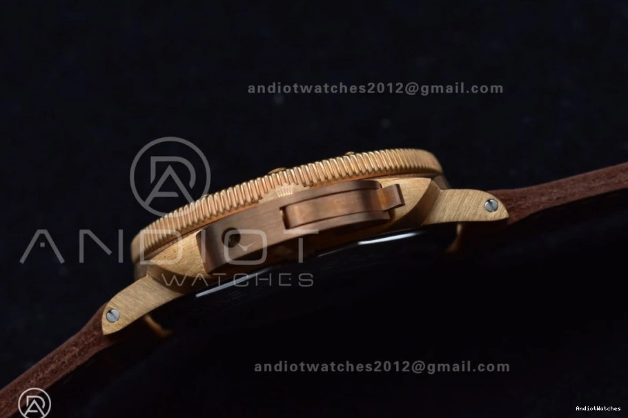 1:1 on VSF SunProtective PAM968 Strap and Brown Clone Calfskin P.9010 Dial Bezel Edition V Best Ceramic 995 Brown Bronzo 0415